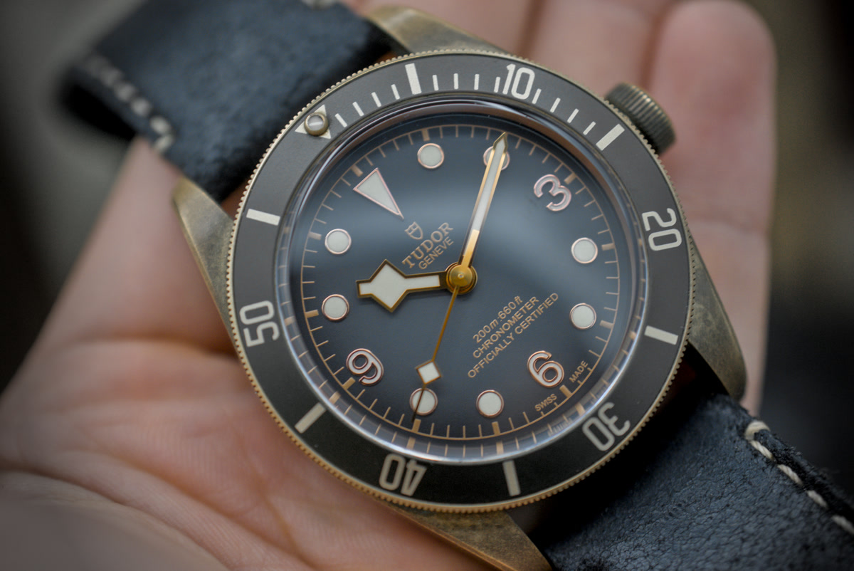 Tudor Black Bay Bronze watch detail